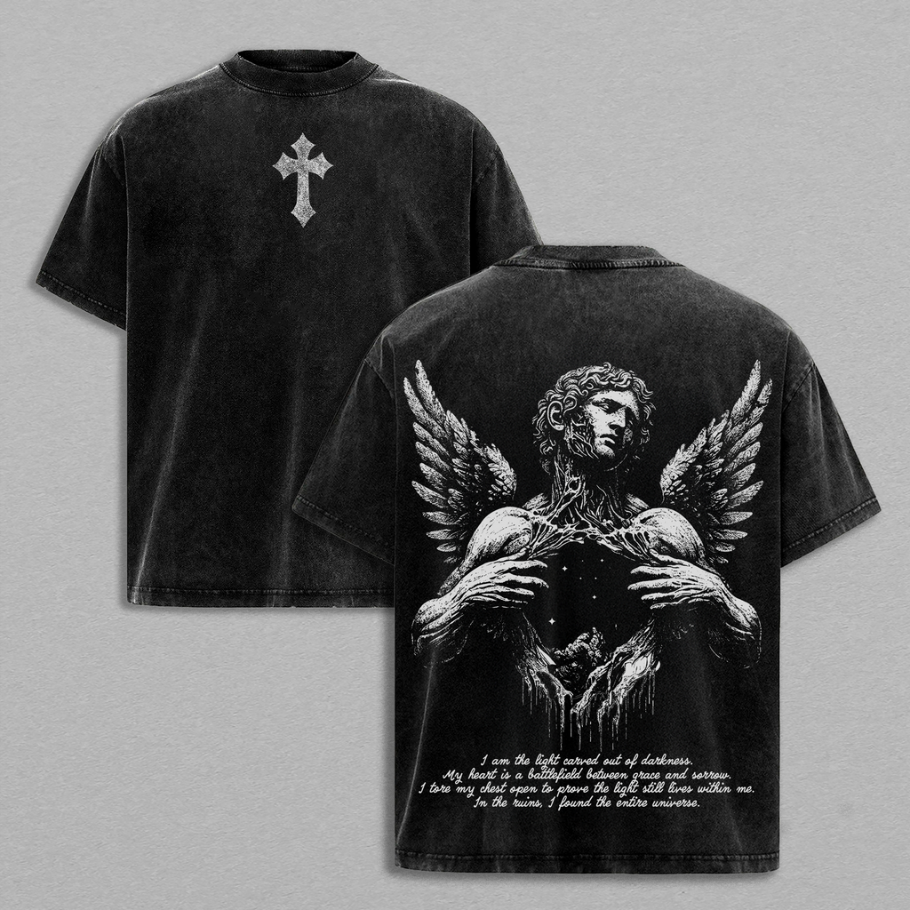 Fallen Angel Broken Wings Christian Vintage Washed Tee