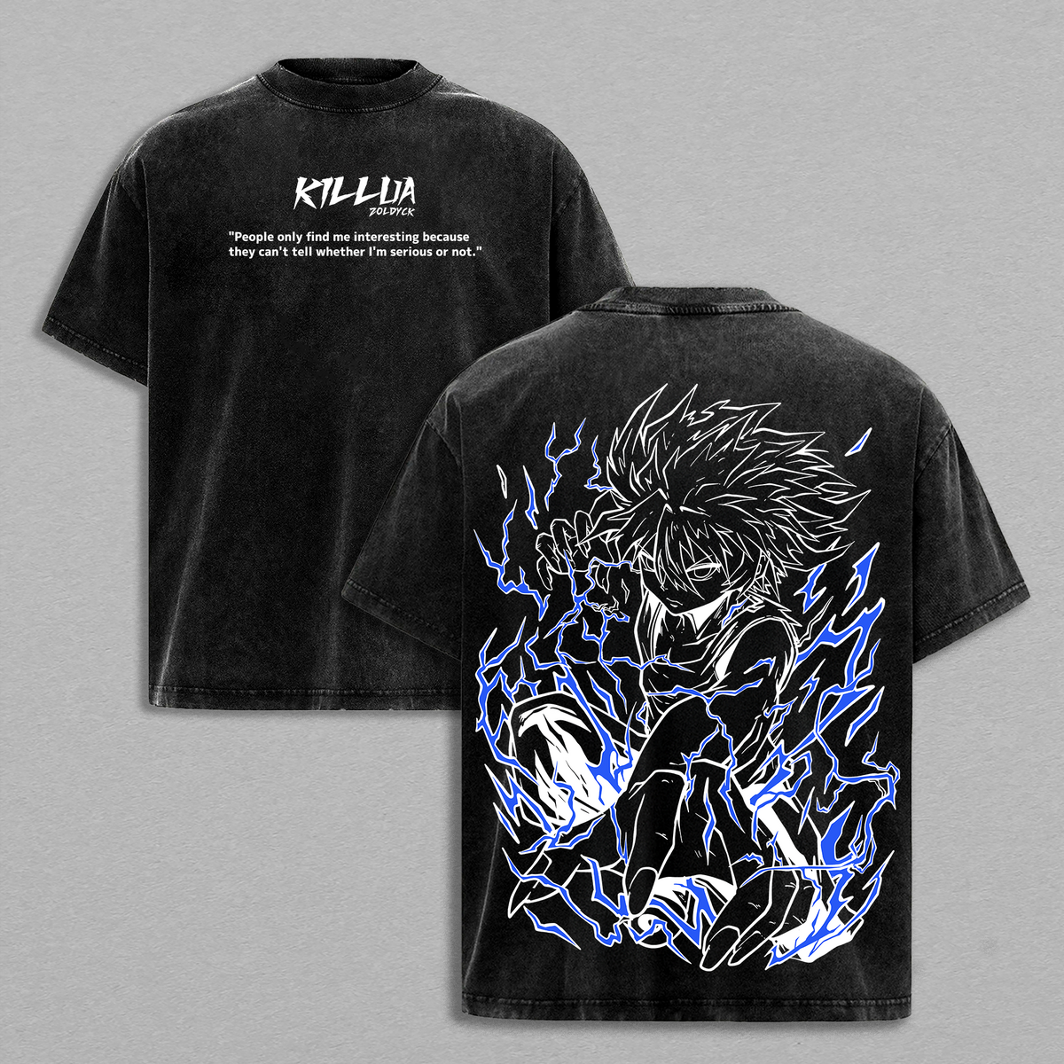 Killua Zoldyck Whirlwind Hunter x Hunter Anime Vintage Washed Tee