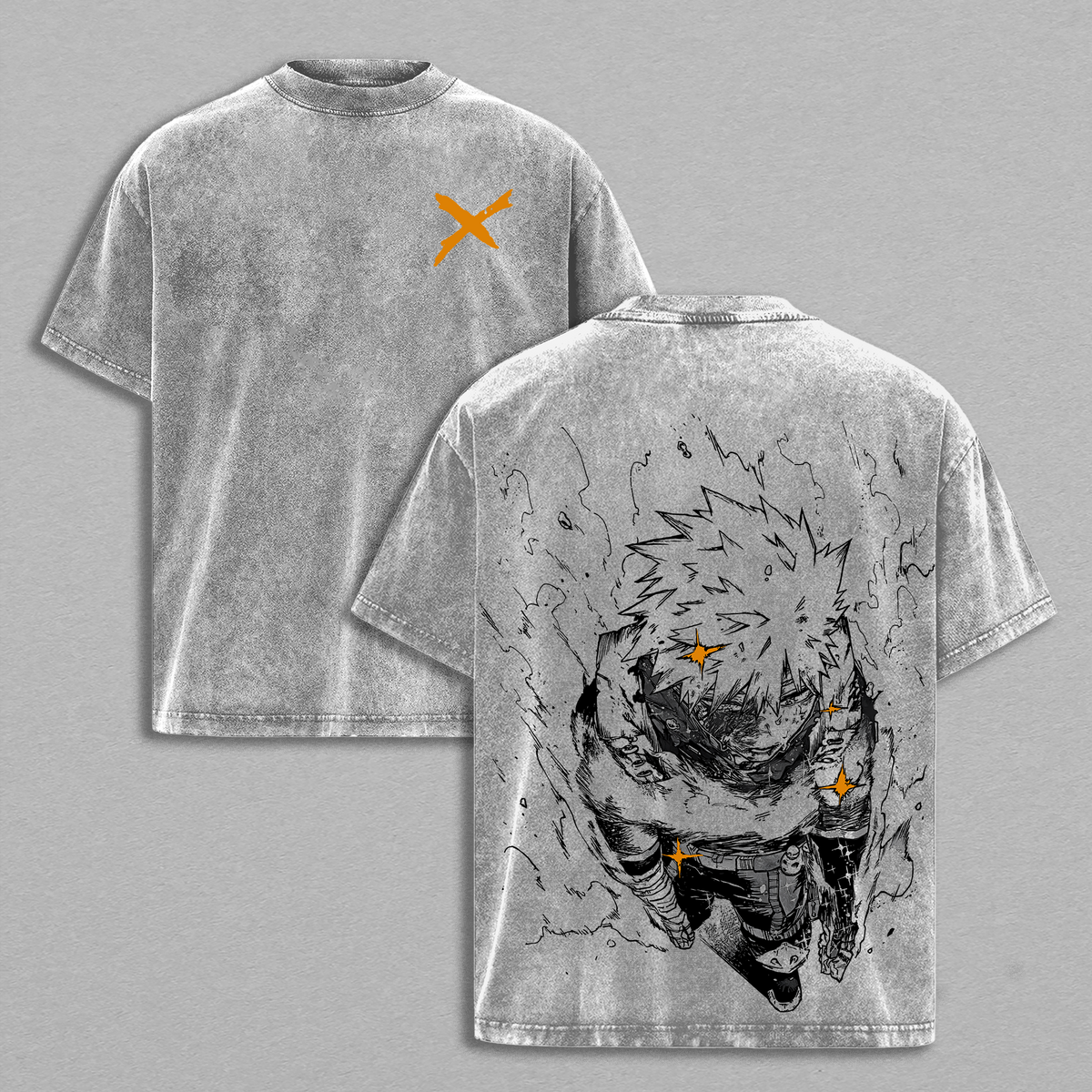 Bakugo Explosion Hero My Hero Academia Anime Vintage Washed Tee