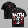 Faith Over Fear Jesus Crown of Thorns Christian Vintage Washed Tee