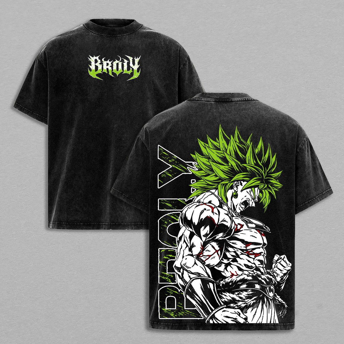 Broly x DBZ Legendary Super Saiyan Anime Vintage Washed Tee