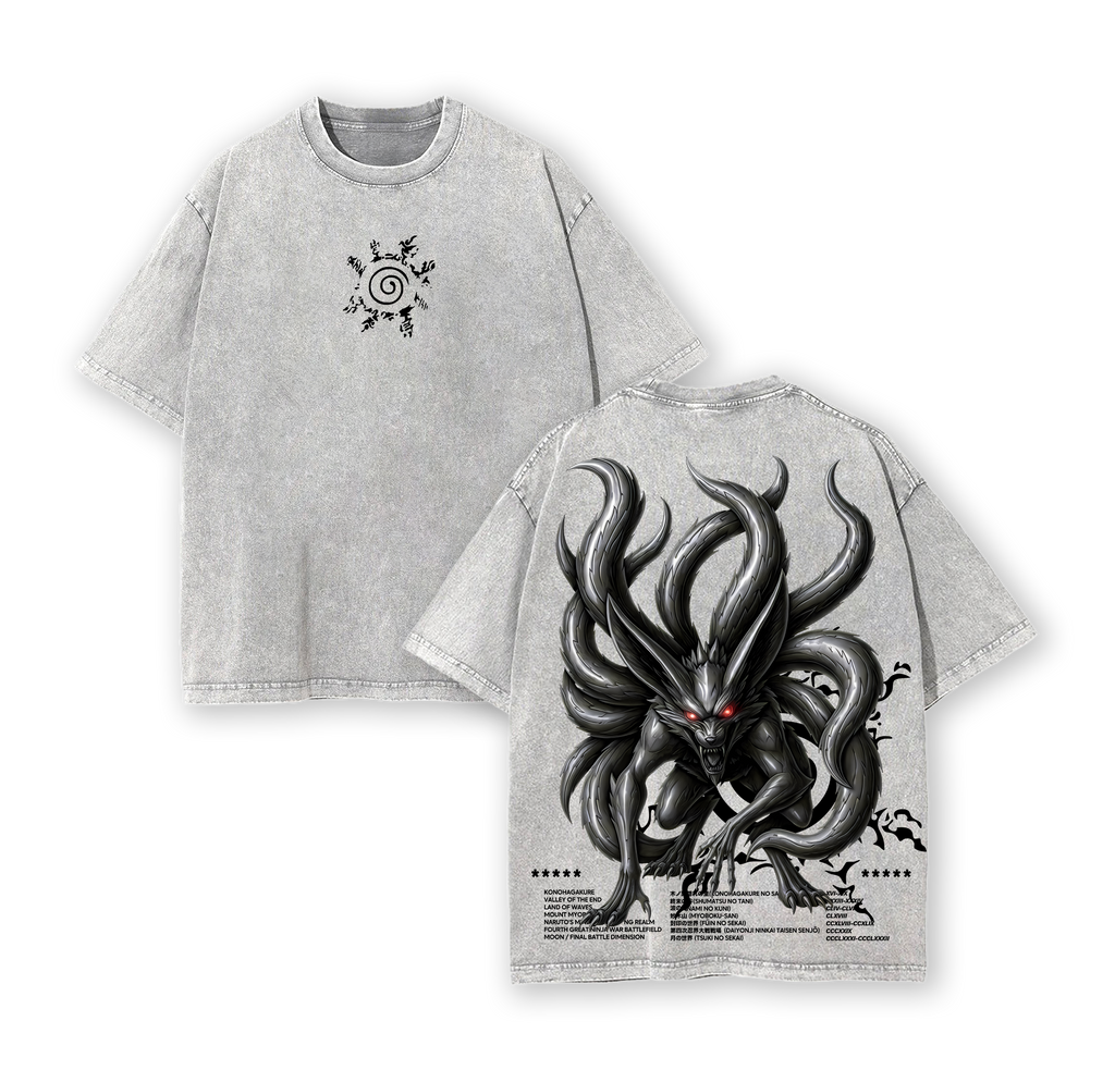 Kurama Nine Tails  Naruto Washed Tee