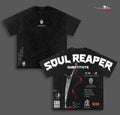 Substitute Soul Reaper Ichigo Bleach Anime Double Printed Vintage Washed Tee Unisex Oversize Heavyweight Cotton T-shirt for Anime Fans and Lovers