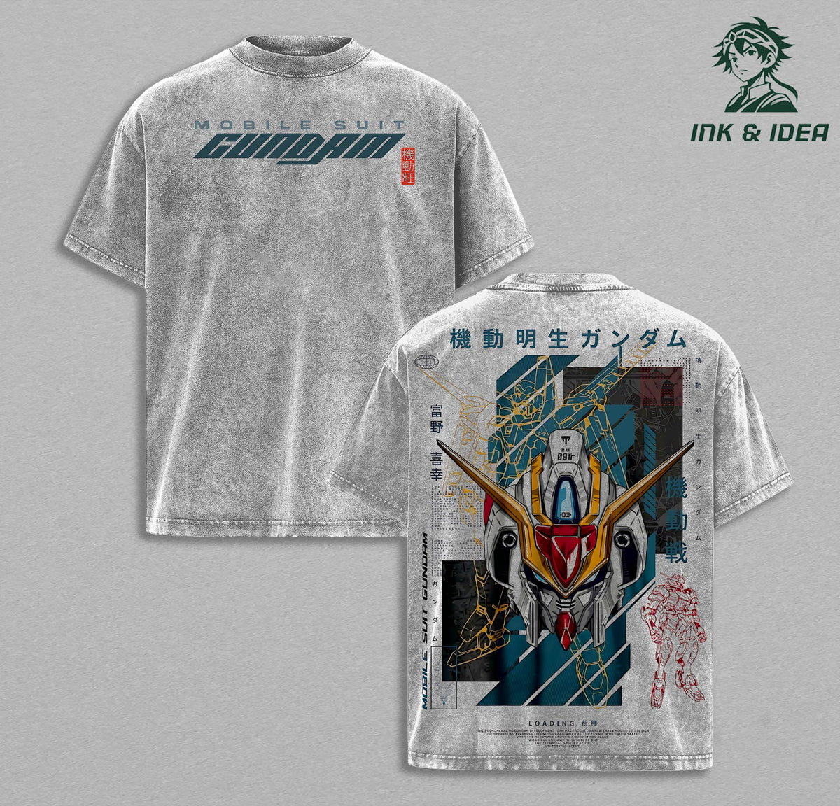 RX-93 Nu Gundam Mobile Suit Gundam Anime Vintage Washed Tee