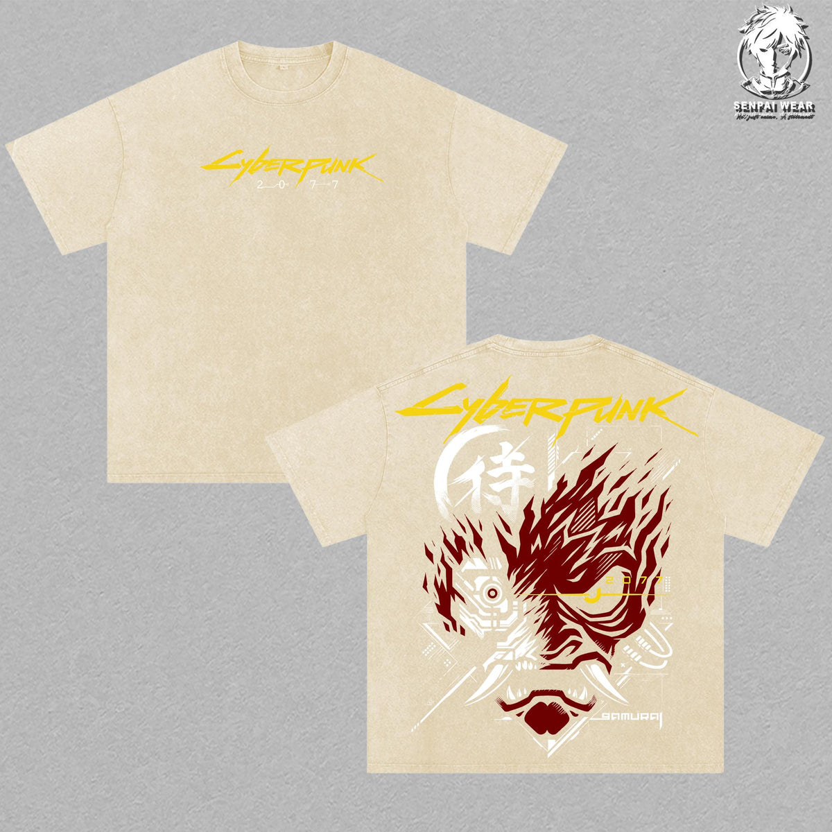 Samurai Cyberpunk 2077 Vintage Washed Tee