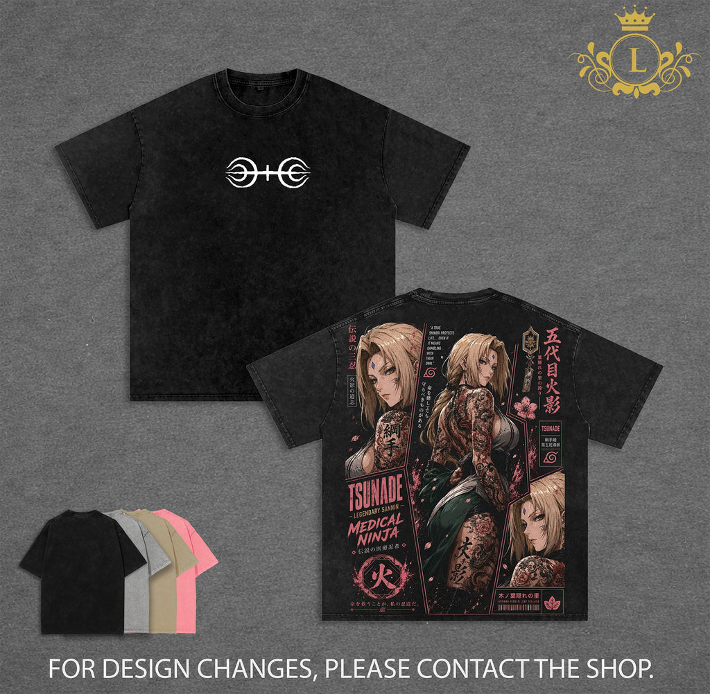 Tsunade Naruto Anime Vintage Washed Tee