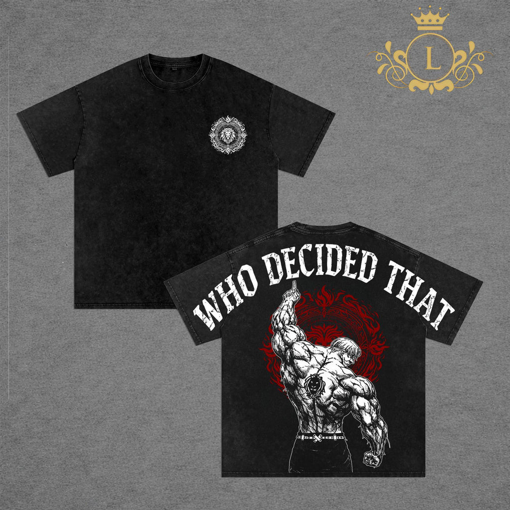 Escanor Seven Deadly Sins Who Decided That Anime Vintage Washed Tee