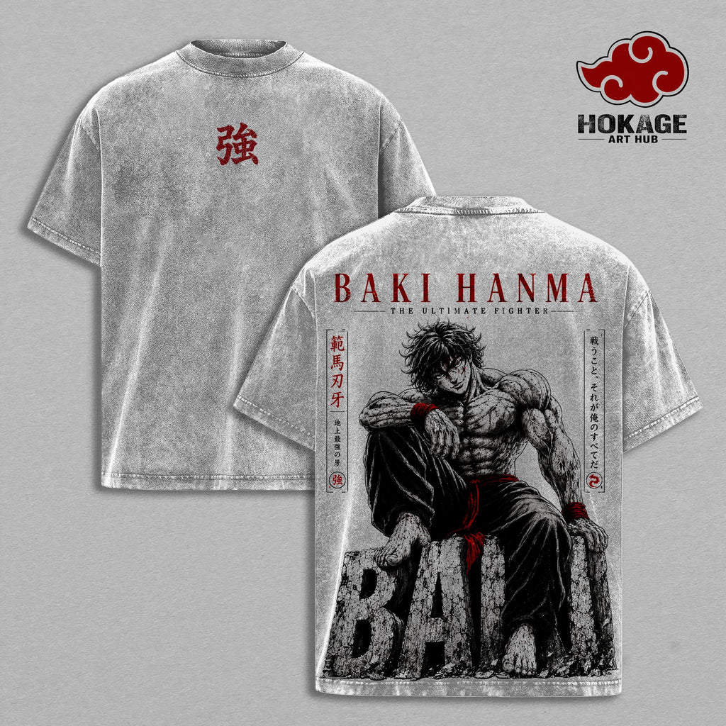Baki Hanma Ultimate Fighter Anime Vintage Washed Tee