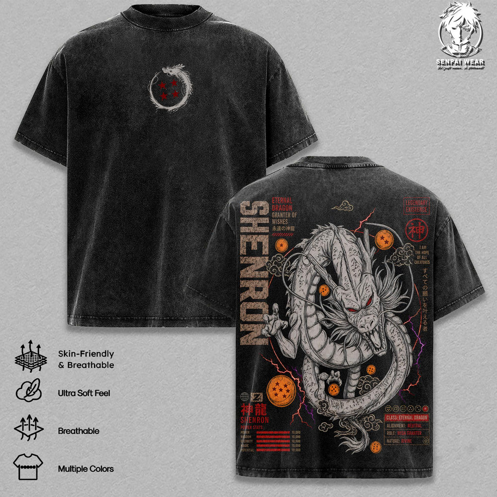 Shen Long DBZ Eternal Dragon Anime Vintage Washed Tee
