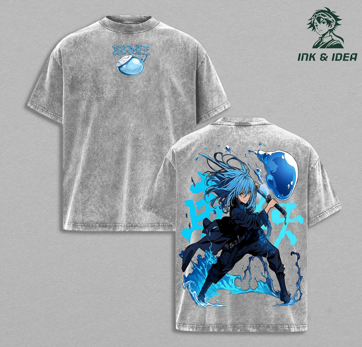 Rimuru Tempest Slime Anime Hip Hop Vintage Washed Tee