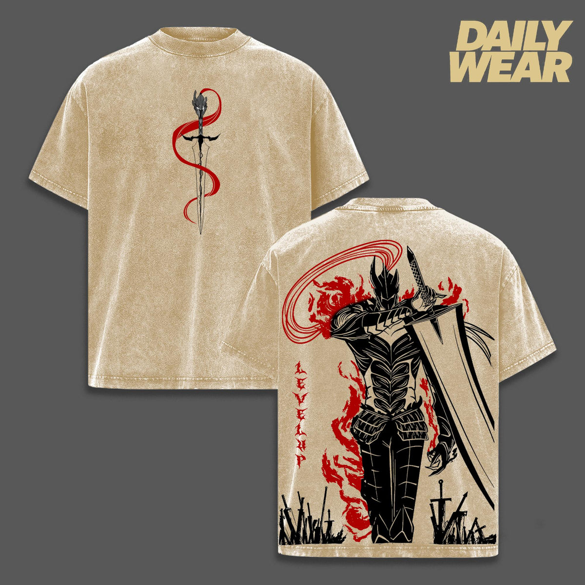 Igris Solo Leveling Shadow Army Knight Anime Vintage Washed Tee