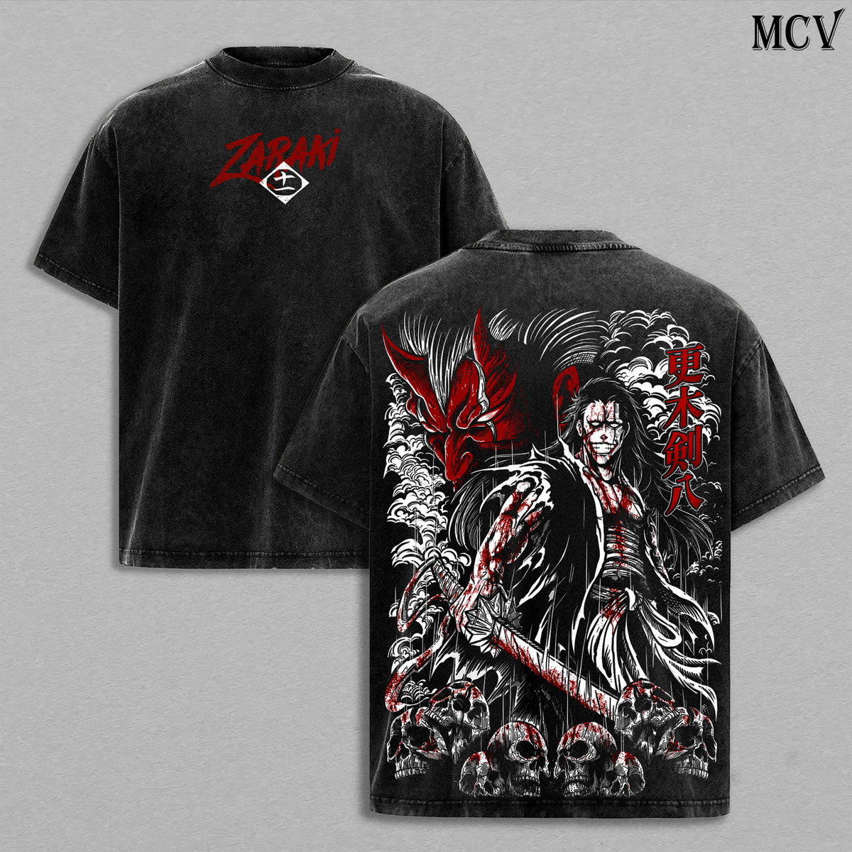 Kenpachi Zaraki Bleach TYBW The Calamity Anime Vintage Washed Tee