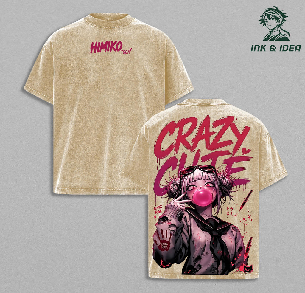 Himiko Toga Yandere Anime Vintage Washed Tee