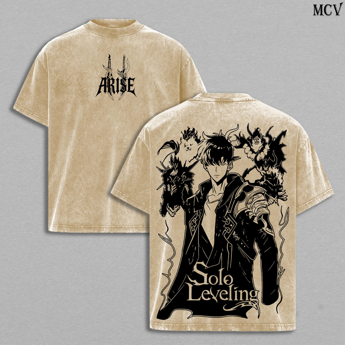 Arise Sung Jin-Woo Solo Leveling Shadow Monarch Anime Vintage Washed Tee