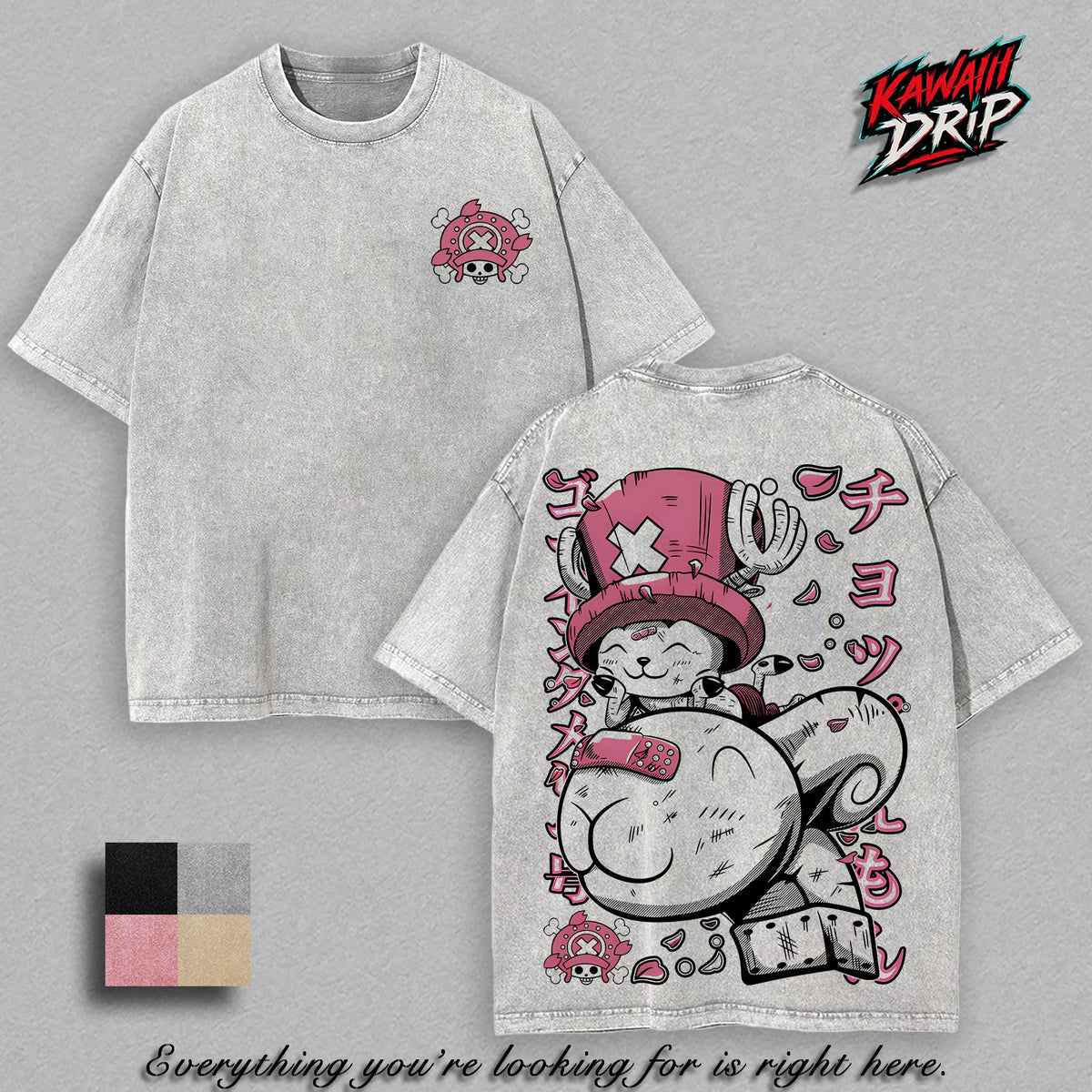 Chopper x Merryy Cute Pirate Anime Vintage Washed Tee