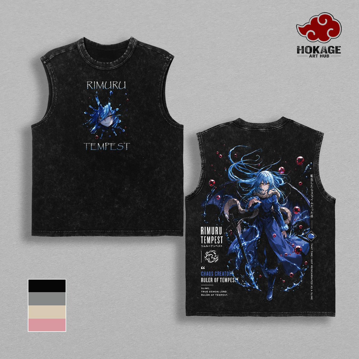 Rimuru Tempest Slime Anime Vintage Washed Tee