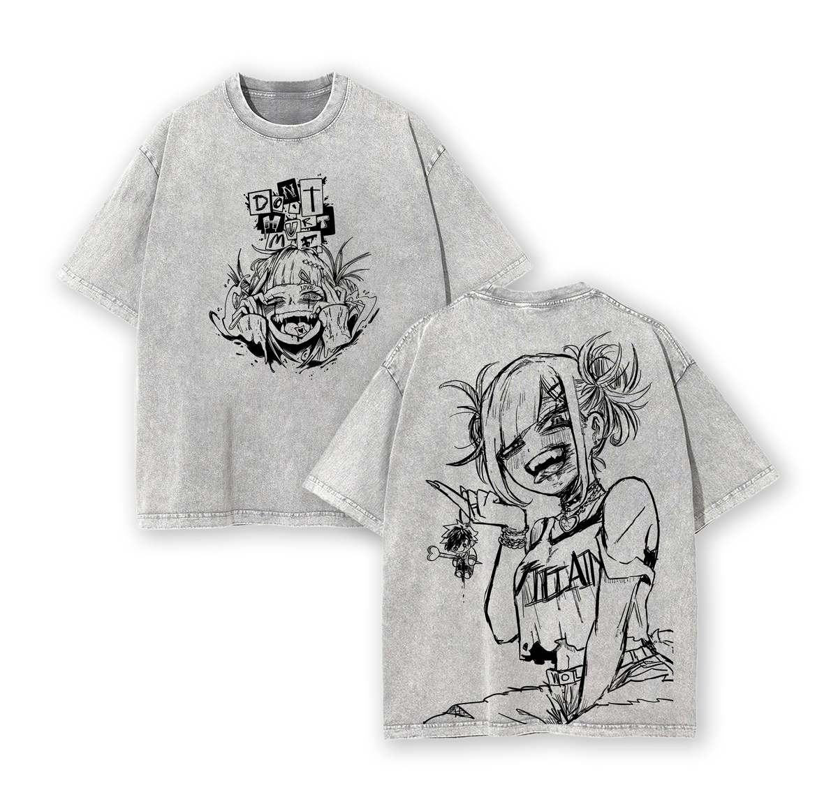Himiko Toga My Hero Academia Anime Double Printed Vintage Washed Tee