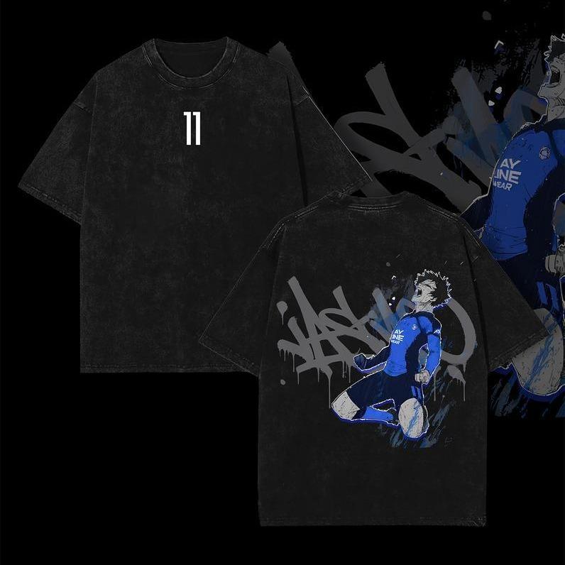 Blue Lock Nagi Rin Itoshi Isagi Yoichi Kaiser Anime Vintage Washed Tee