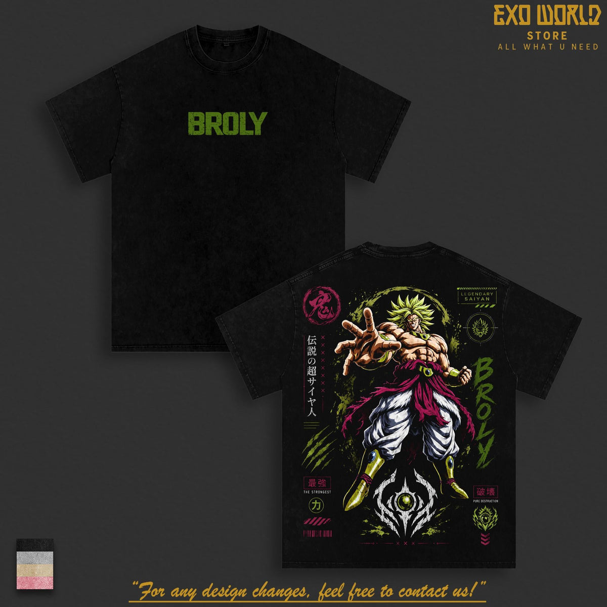 Broly Legendary Saiyan DBZ Berserk Unleashed Anime Vintage Washed T-Shirt Oversized Heavyweight Cotton Graphic Tee Unisex Streetwear Gift for DBZ Fans