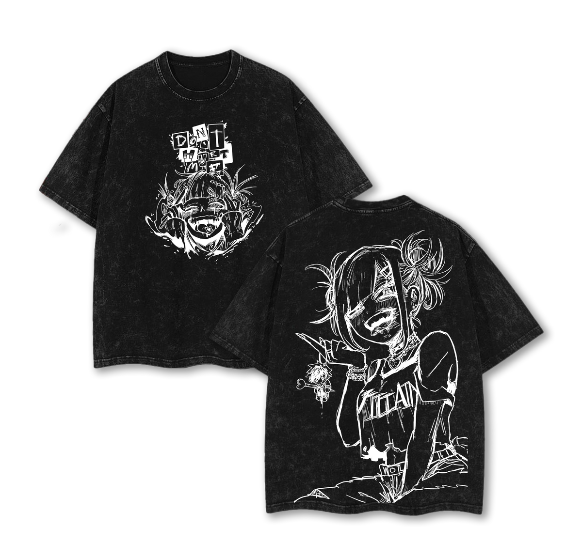 Himiko Toga My Hero Academia Anime Double Printed Vintage Washed Tee