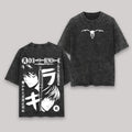 Death Note Kira vs L Unisex Oversize Anime Manga Washed Heavyweight Cotton T-shirt, Gift For Anime Fan, Anime Lover Oversized Clothing