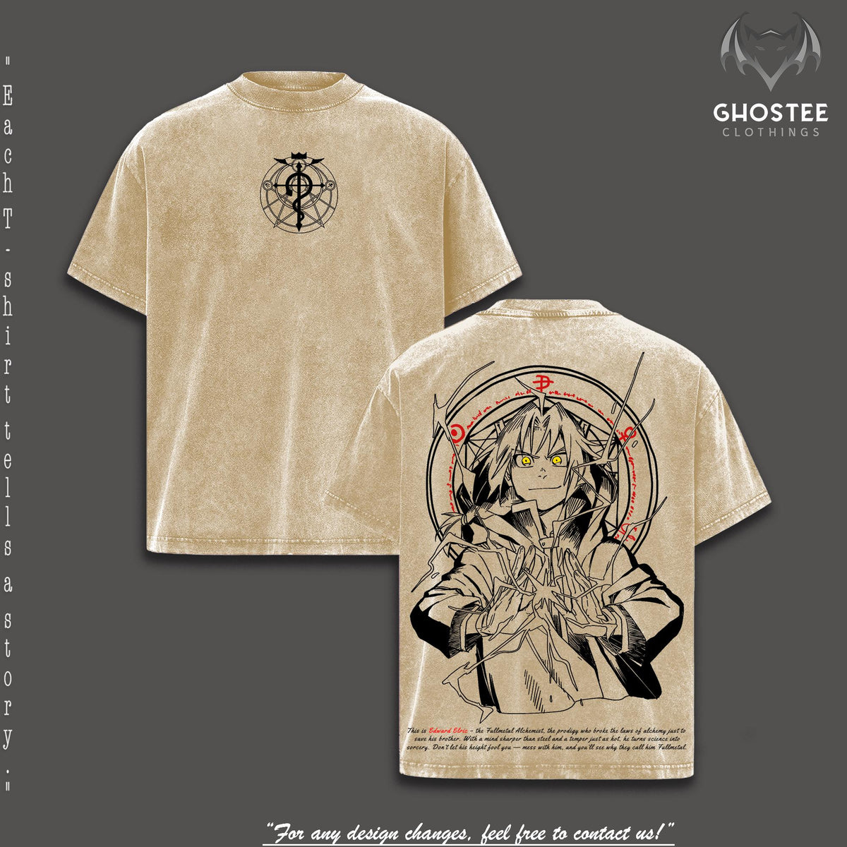 Edward Elric Fullmetal Alchemist Anime Vintage Washed Tee