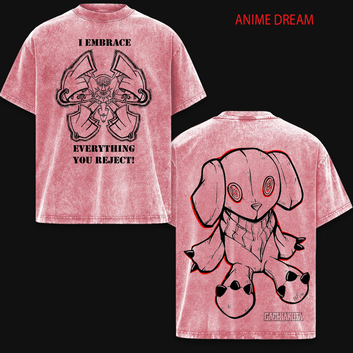 Gachiakuta Anime Double Printed Vintage Washed Tee