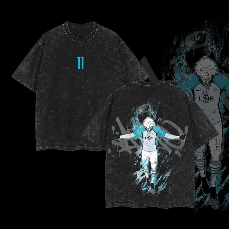 Blue Lock Nagi Rin Itoshi Isagi Yoichi Kaiser Anime Vintage Washed Tee