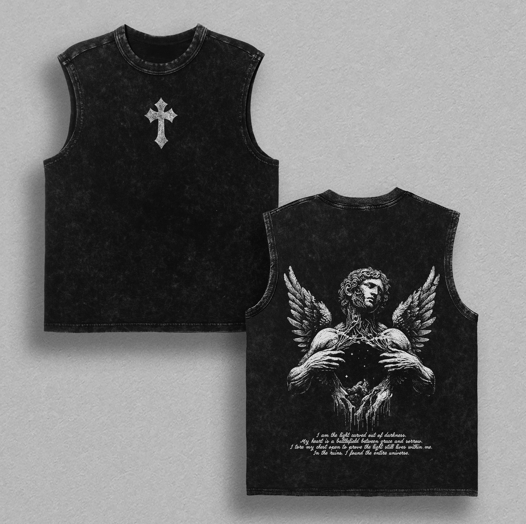 Fallen Angel Broken Wings Christian Vintage Washed Tee