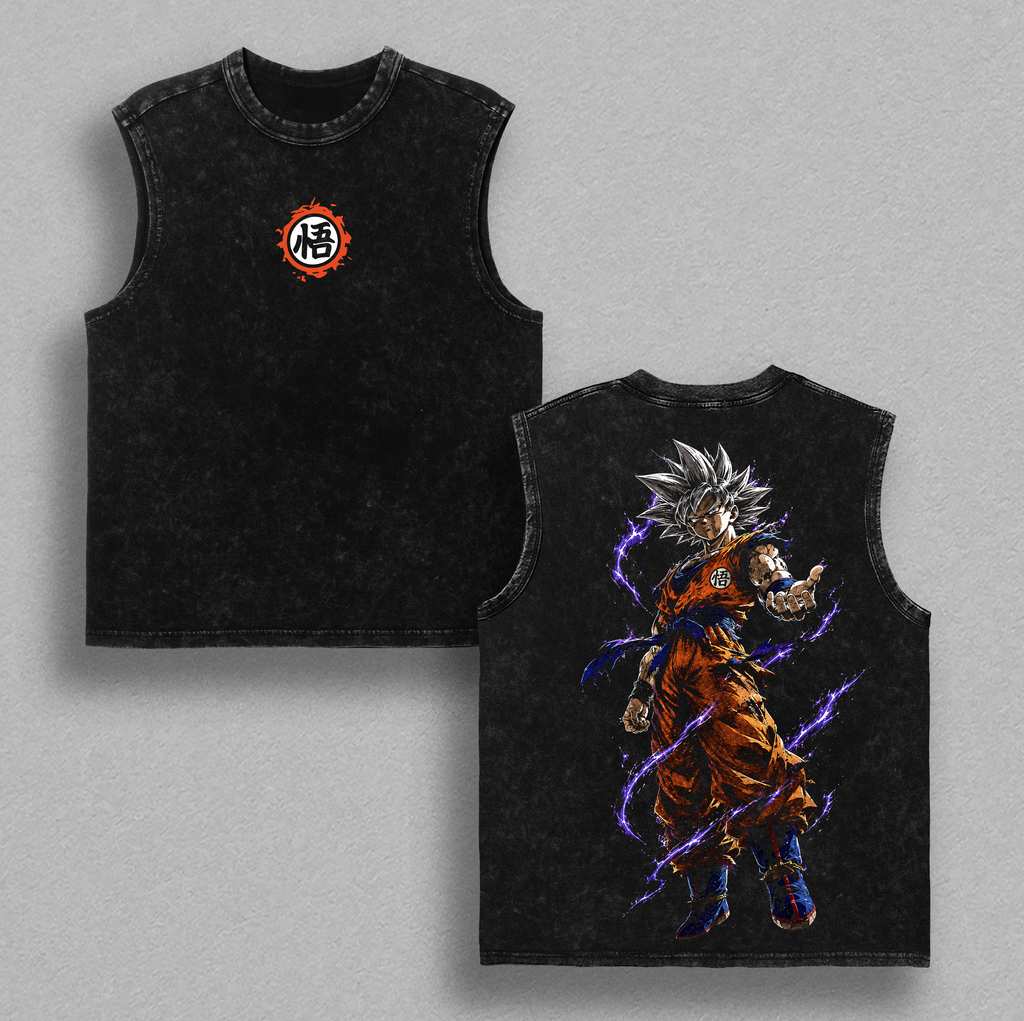 Kakarot Saiyan Ultra Instinct DB Super Anime Vintage Washed Tee