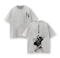 Fushiguro Toji Tee - Jujutsu Kaisen Anime Double Printed Washed Tee Unisex Oversize Anime Manga Acid Washed Lightweight Cotton T-Shirt