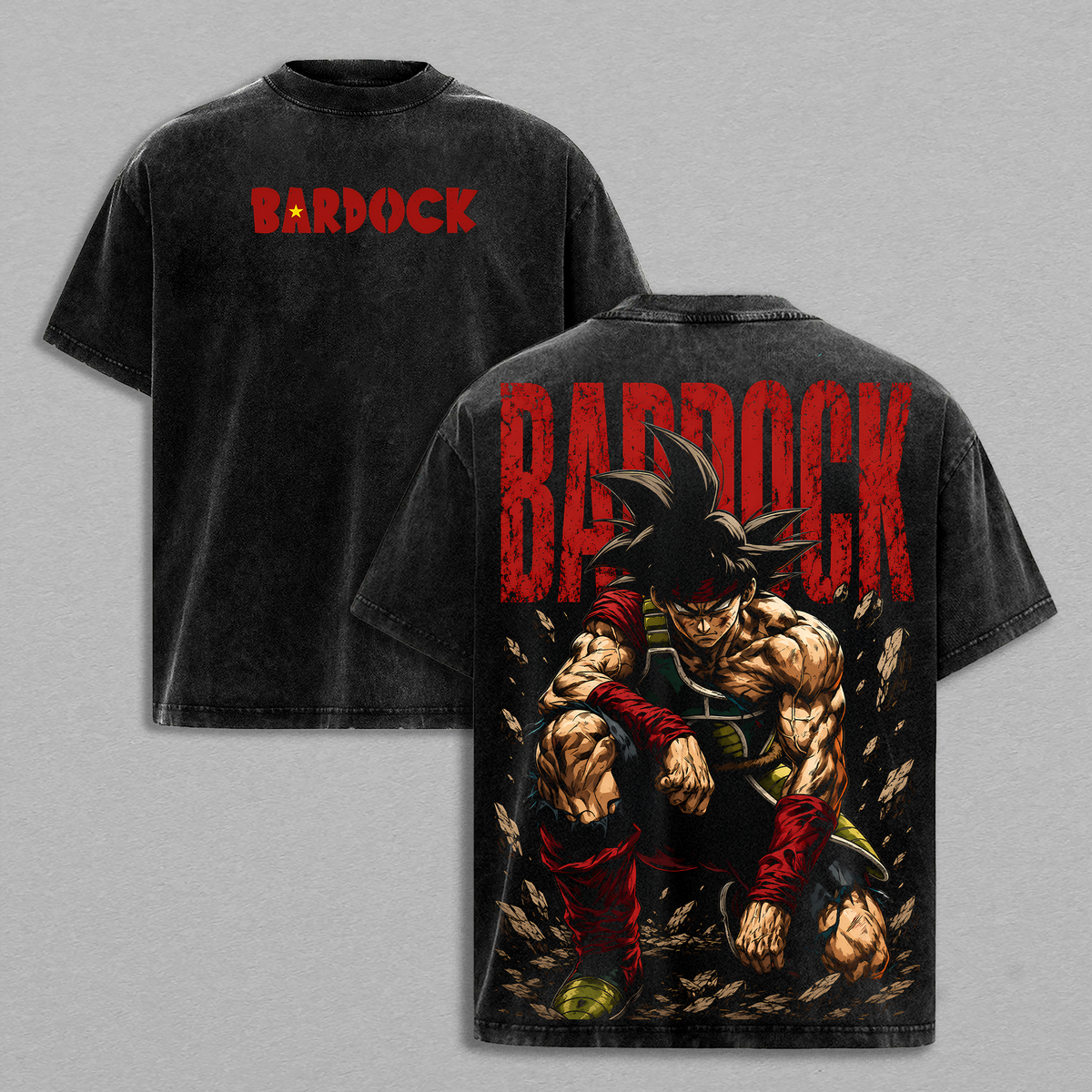 Bardock Saiyan Warrior DBZ Anime Vintage Washed Tee
