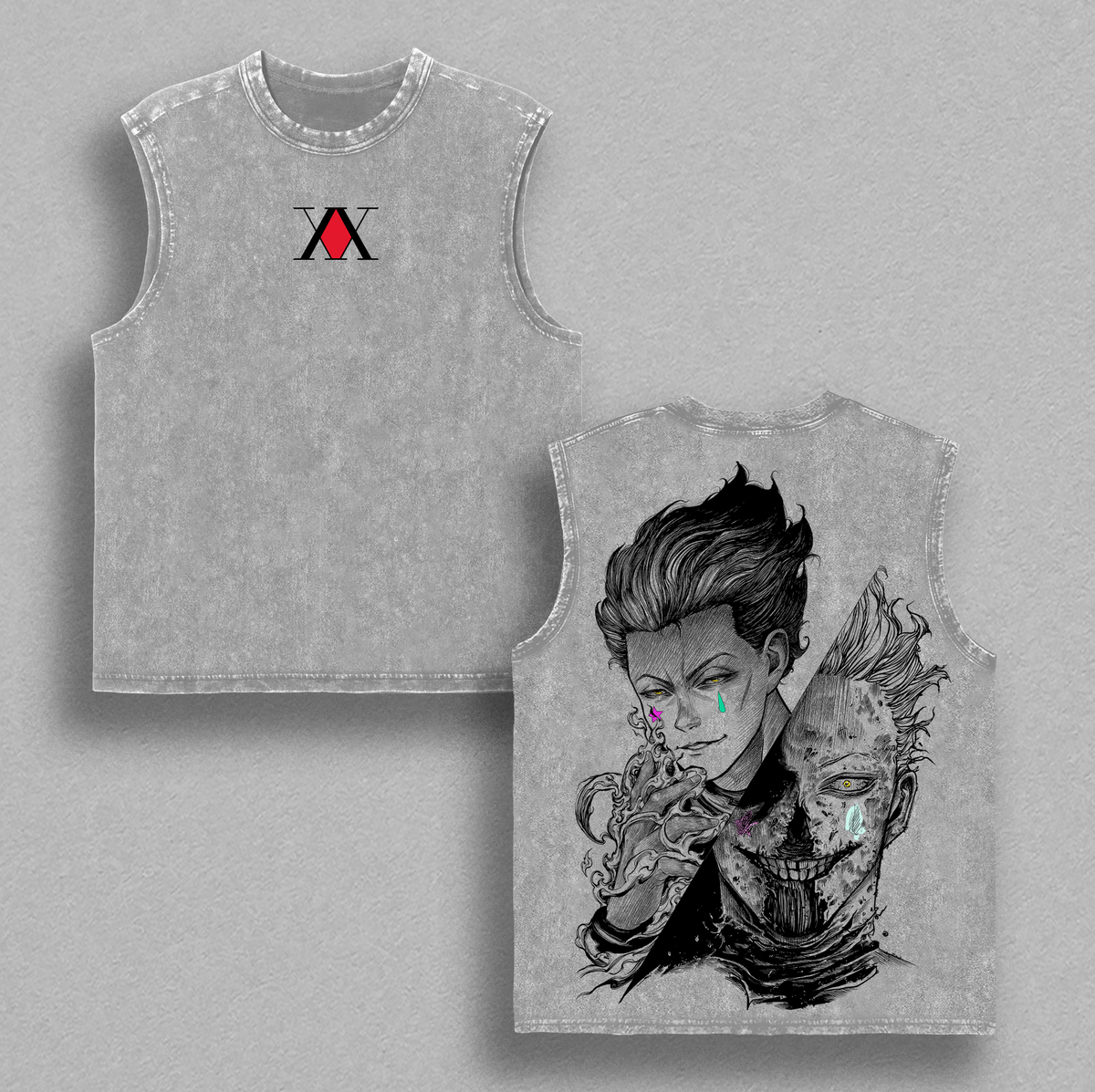 Hisoka Hunter x Hunter Anime Vintage Washed Graphic Tee