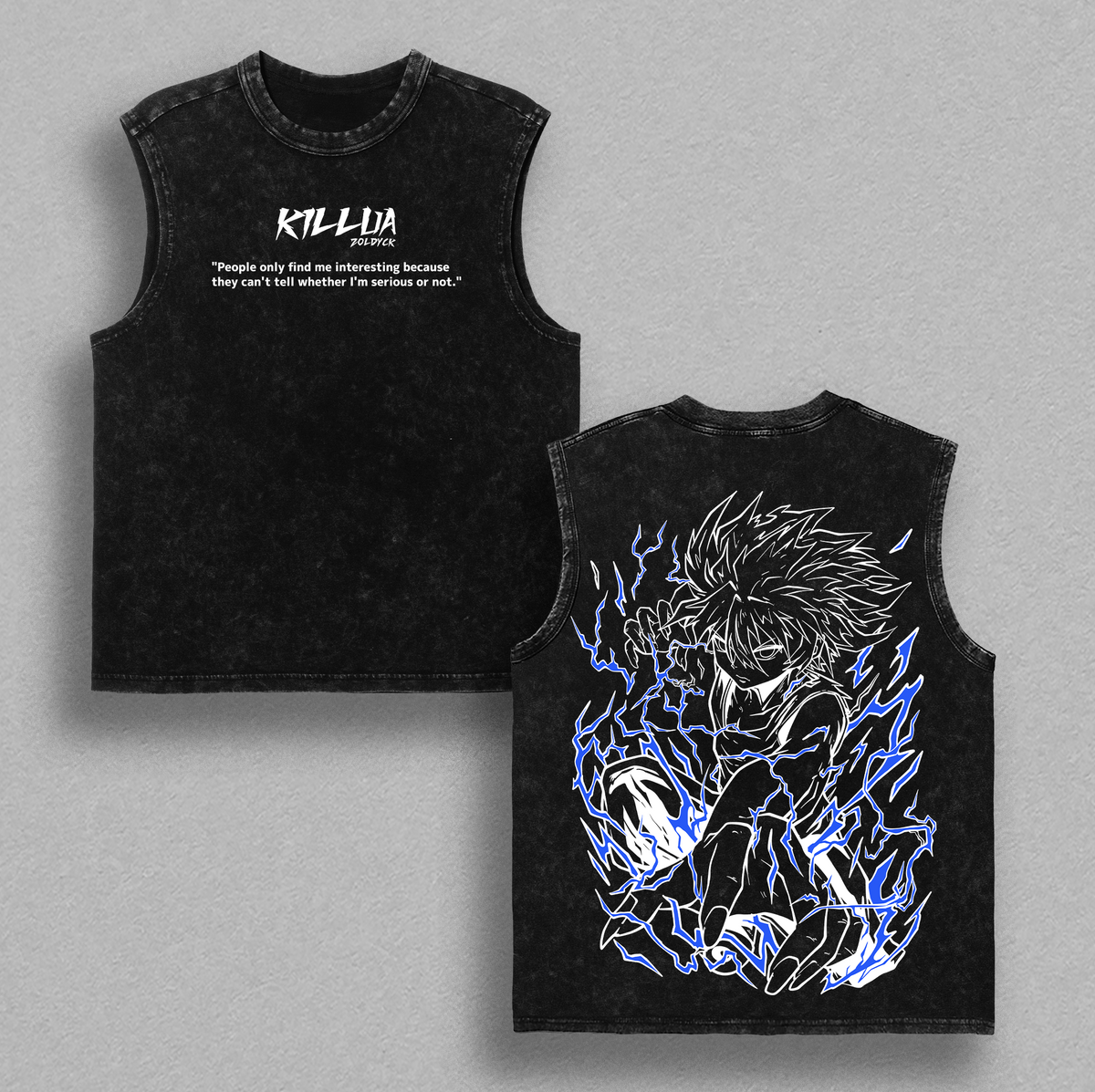 Killua Zoldyck Whirlwind Hunter x Hunter Anime Vintage Washed Tee
