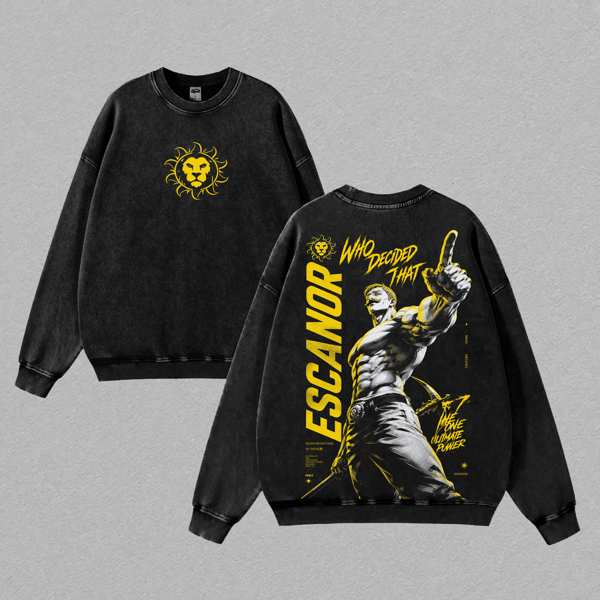 Escanor Seven Deadly Sins Who Decided That The One Anime Vintage Washed Tee