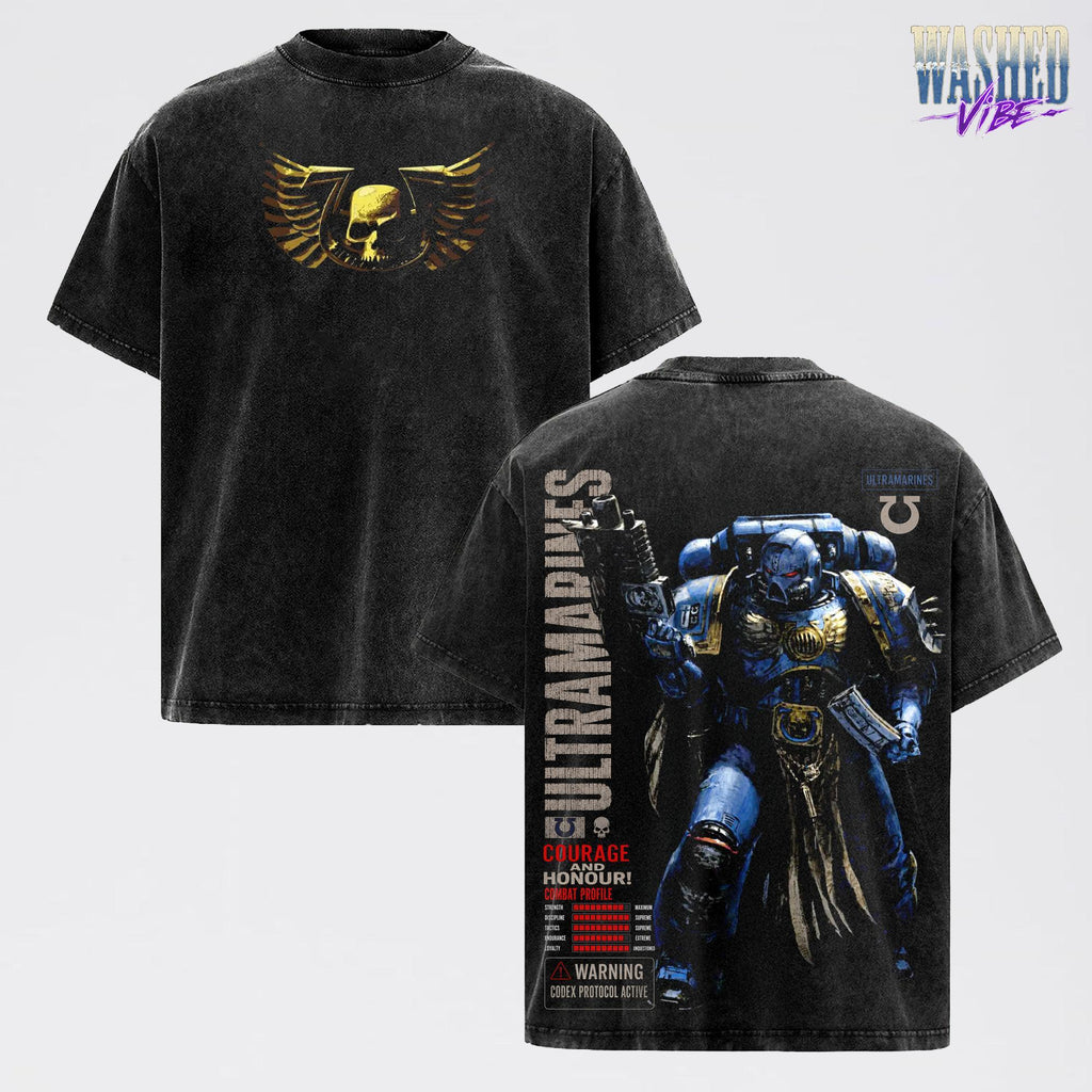 Ultramarine Space Marine Warhammer 40K Vintage Washed Tee