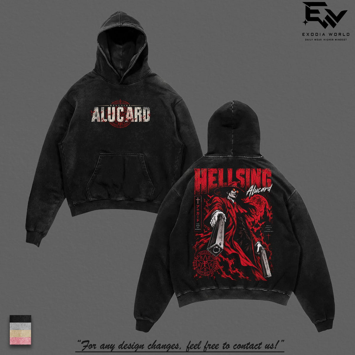 Alucard Hellsing Crimson Vampire Anime Vintage Washed Tee