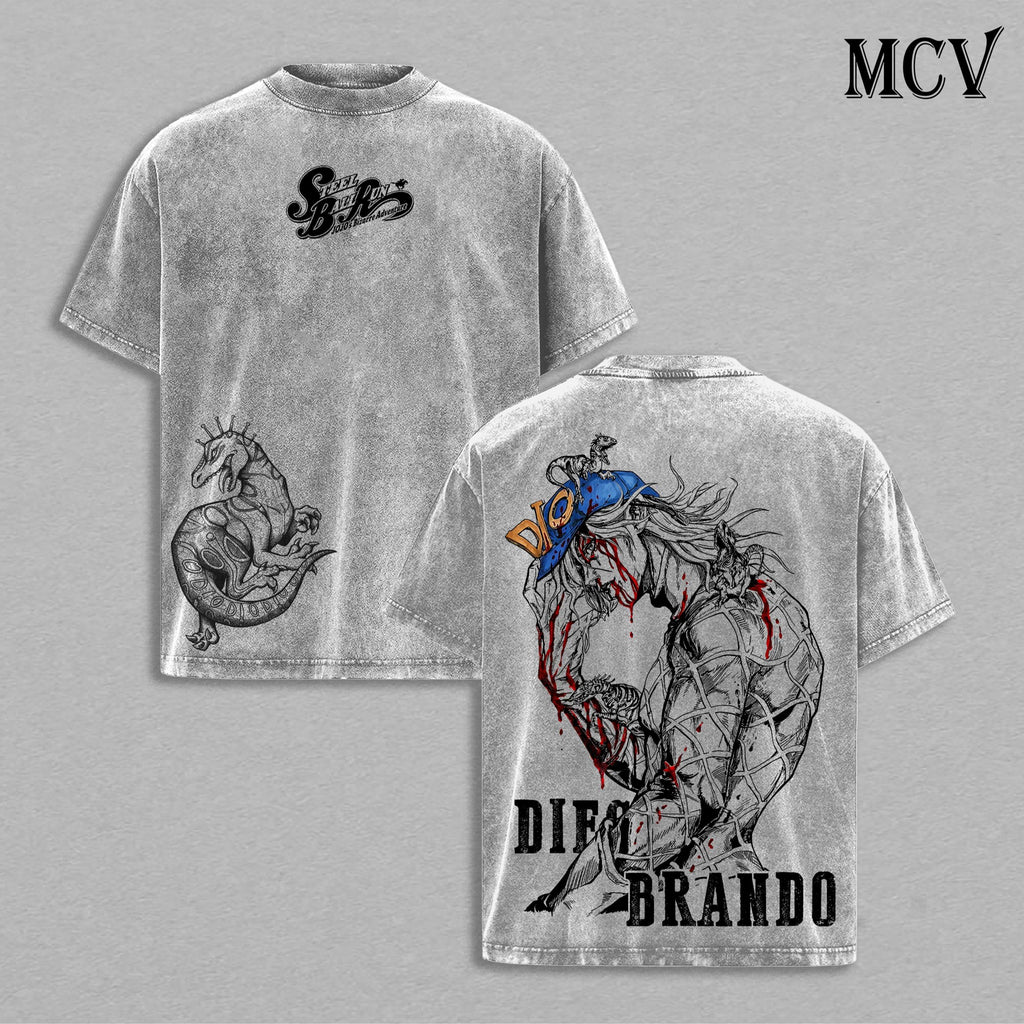 Diego Brando JoJo’s Bizarre Adventure Steel Ball Run Anime Washed Tee