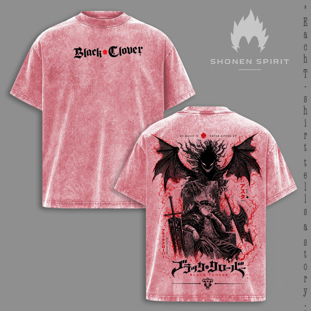 Asta Black Clover Anti Magic Knight Anime Vintage Washed Tee