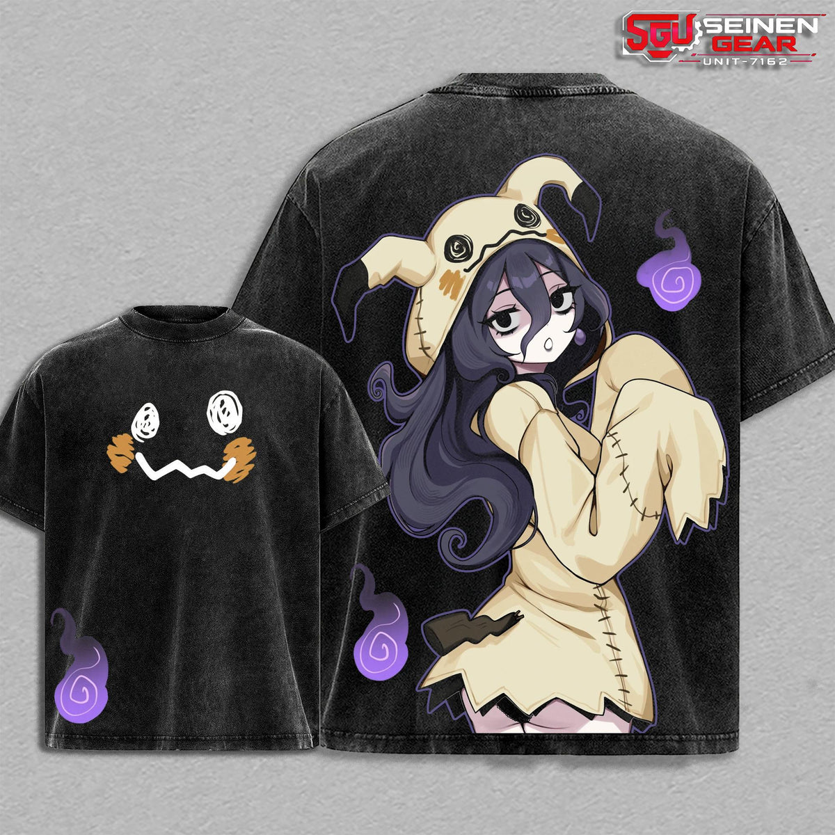 Kawaii Mimikyu Ghost Girl PKM Anime Vintage Washed Tee