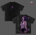 Reze Chainsaw Man Anime Double Printed Vintage Washed Tee Unisex Oversize Heavyweight Cotton T-shirt for Anime Fans and Lovers
