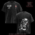 Kakashi Naruto Anime Graphic Tee Oversized Acid Washed Soft Cotton Streetwear T-Shirt Top Casual Outfit Gift Fans