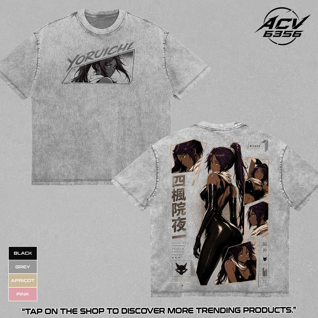 Yoruichi Shihouin Bleach Flash Step Goddess Anime Vintage Washed Tee