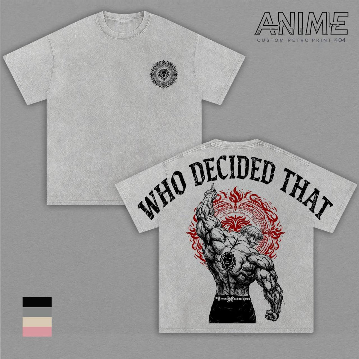 Escanor Seven Deadly Sins Who Decided That Anime Vintage Washed Tee