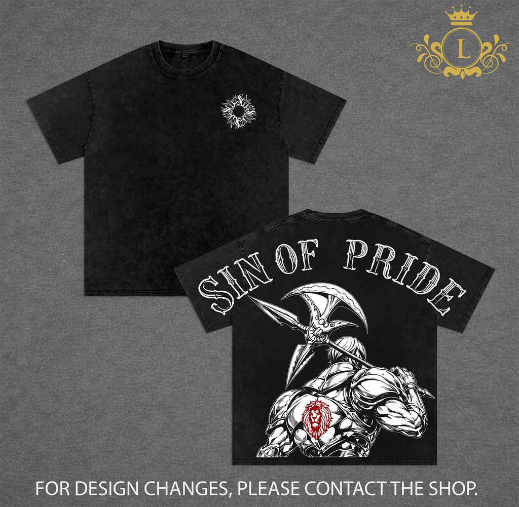 Escanor Lion Sin of Pride Seven Deadly Sins Graphic Vintage Washed Tee