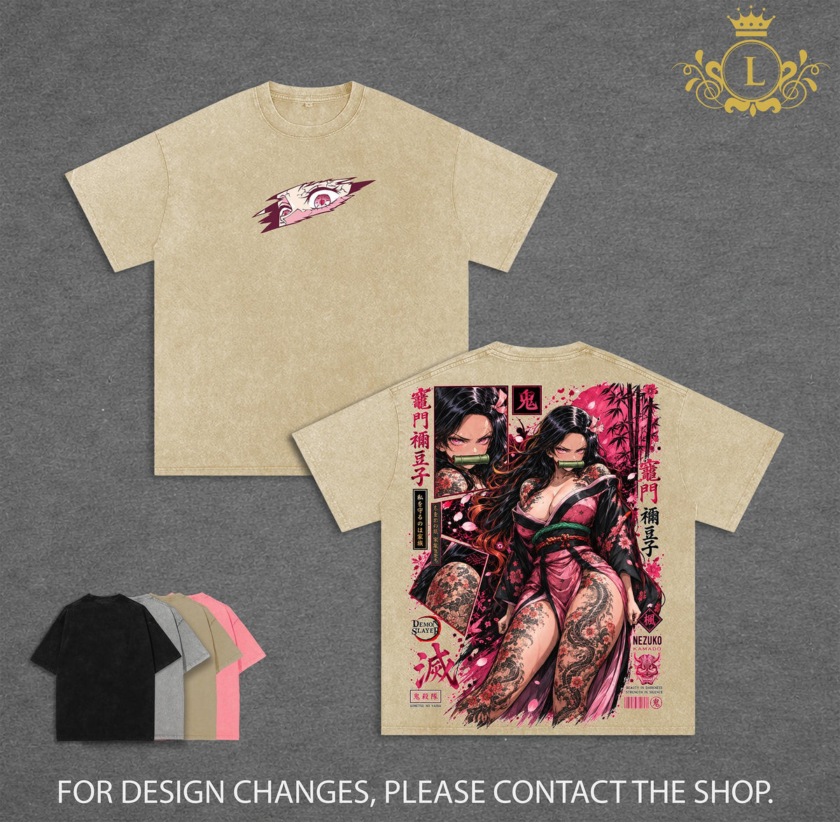 Limited Edition Nezuko Kamado Demon Slayer Anime Vintage Washed Tee