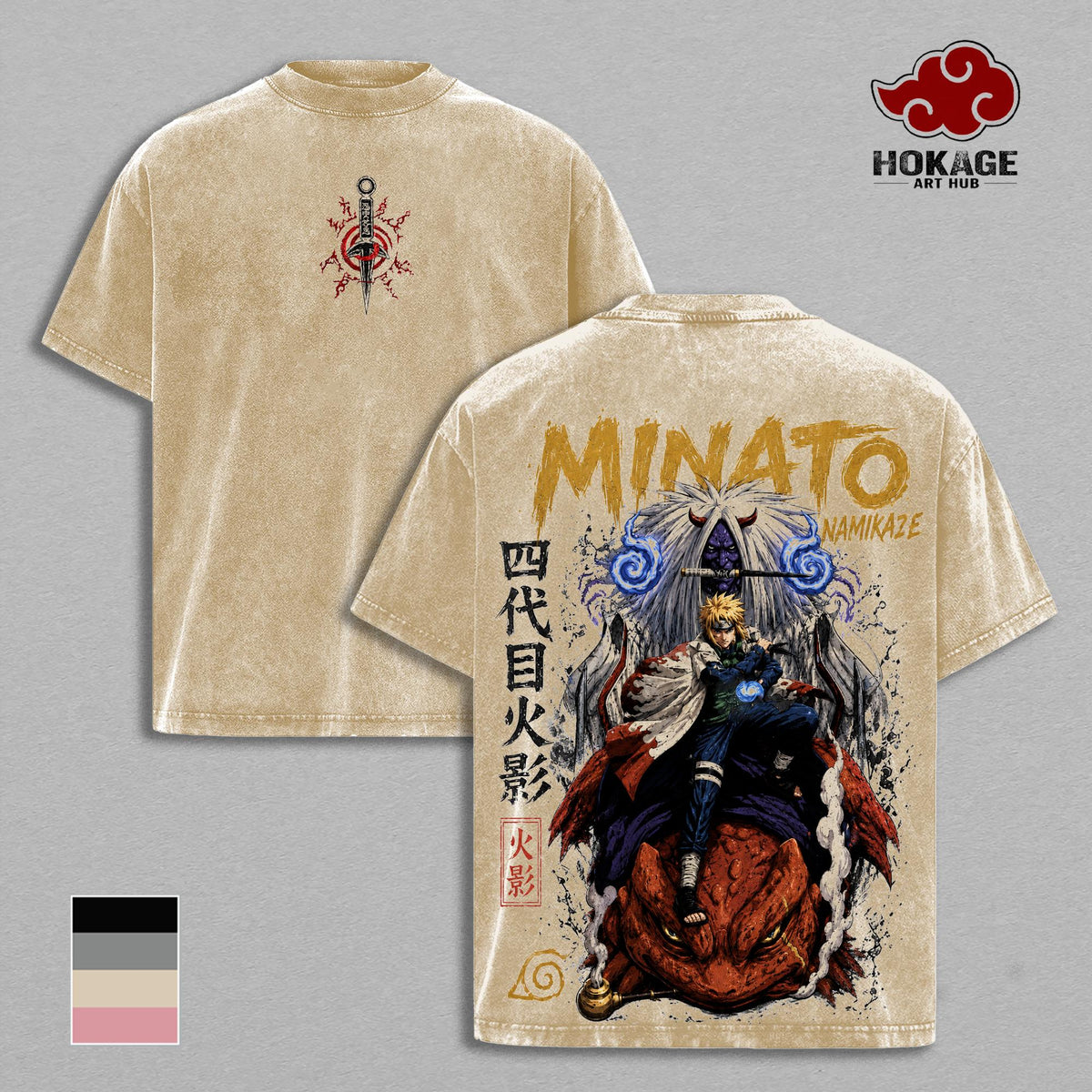 Minato Namikaze NRT Shippuden Anime Vintage Washed Tee