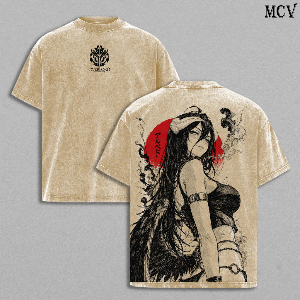 Albedo Overlord Queen of Nazarick Anime Vintage Washed Tee