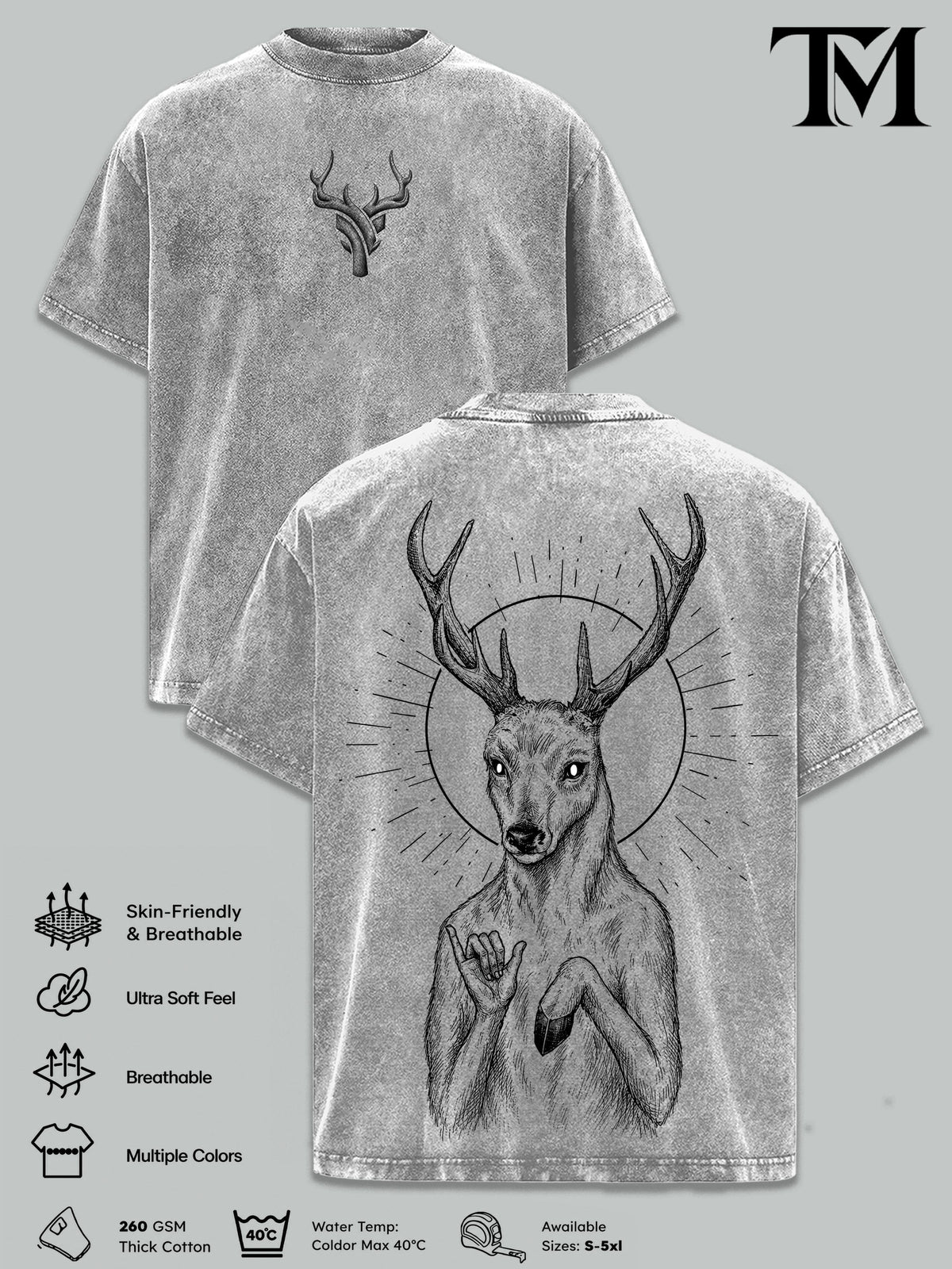 Deer God The Lich Adventure Time Vintage Washed Tee
