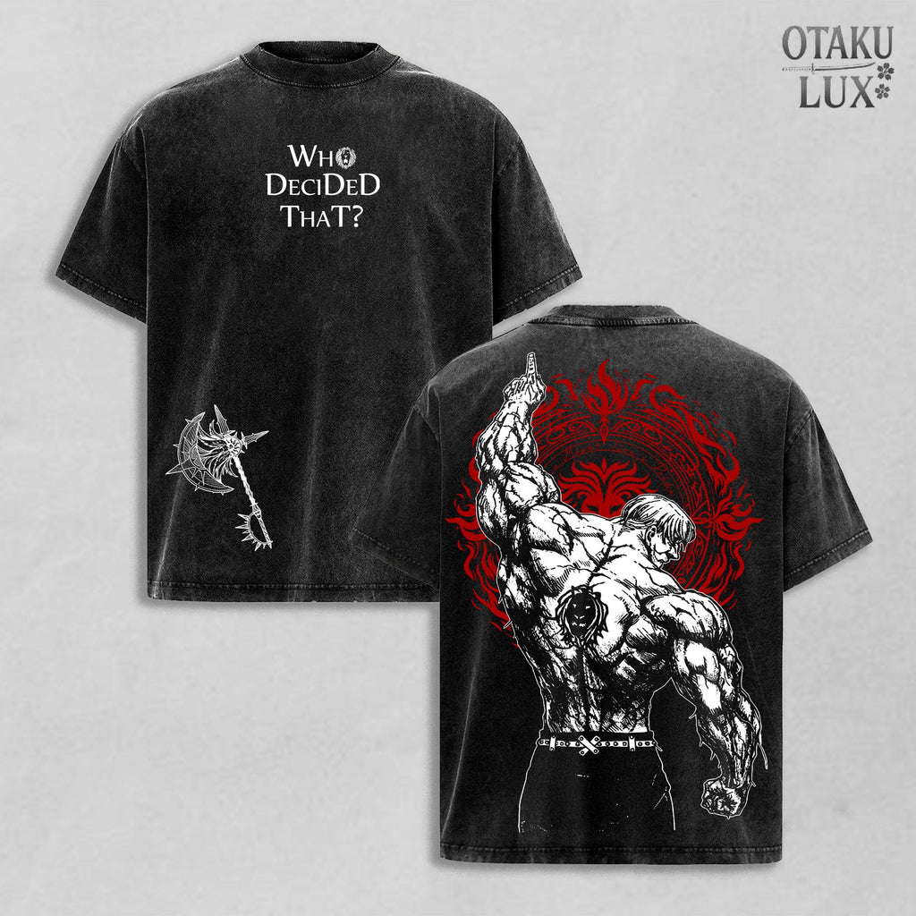 Escanor Lion Sin of Pride Seven Deadly Sins Anime Vintage Washed Tee